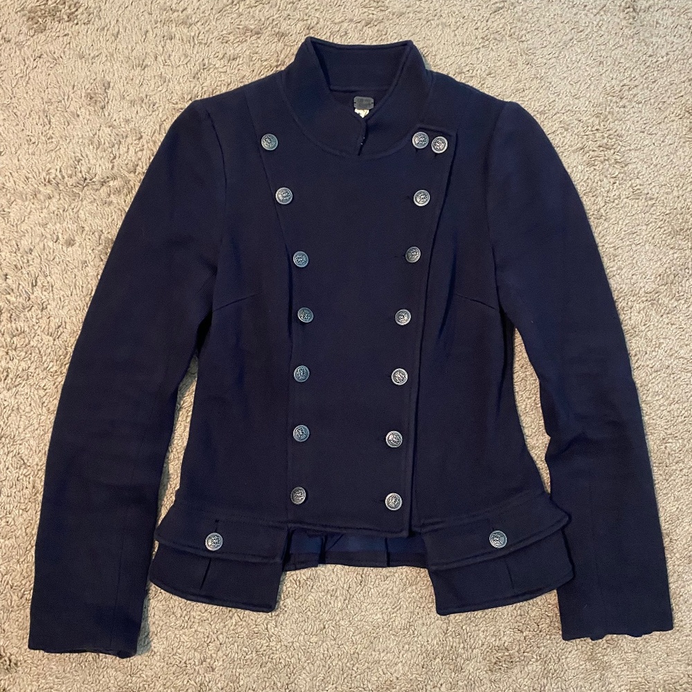 Free People Military Jacket, Navy, Size 8